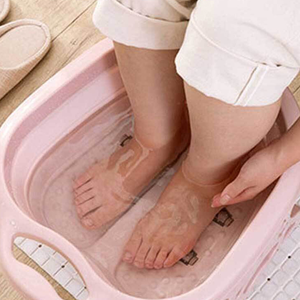 일상잡화 접이식 지압 족욕기, 핑크, 1개