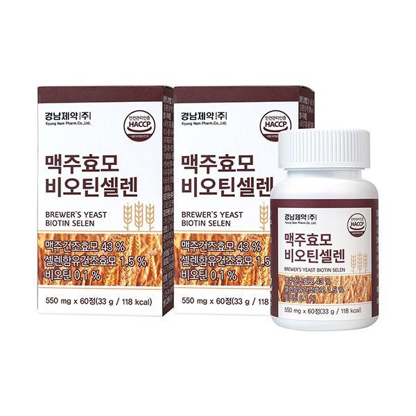 경남제약 맥주효모 비오틴셀렌, 60정, 2개 상품 이미지 1