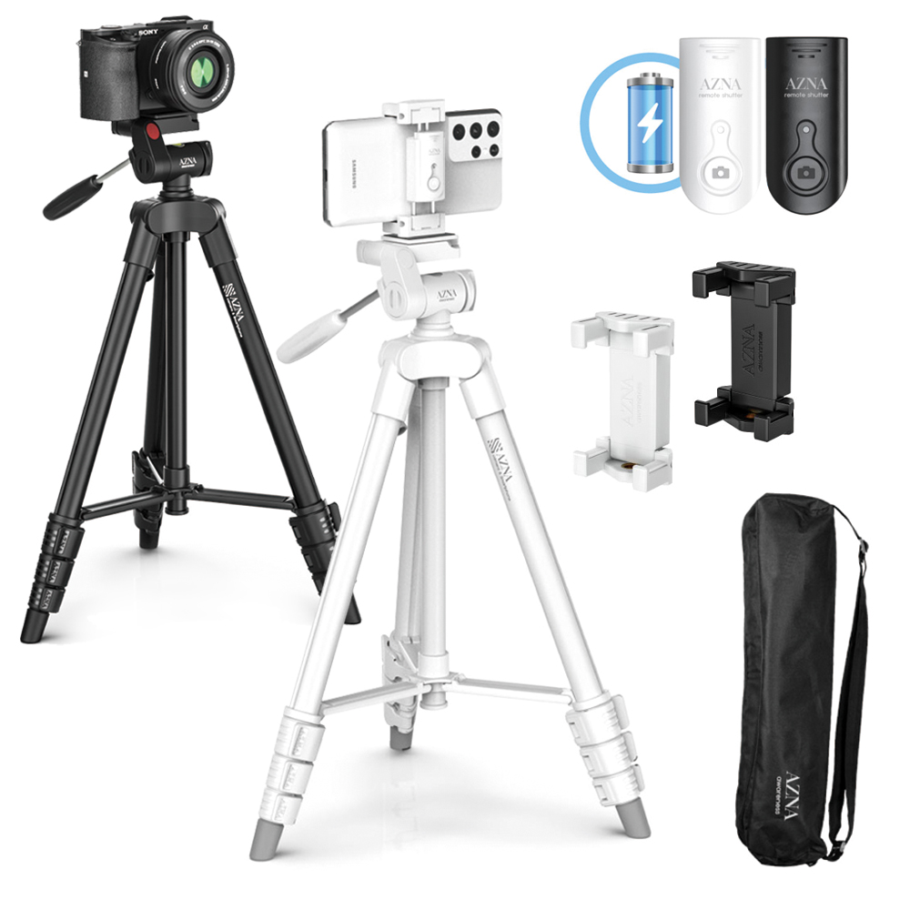 아즈나 카메라 스마트폰 삼각대 S1PLUS, 블랙, 충전식 블루투스 리모컨 포함, 1개