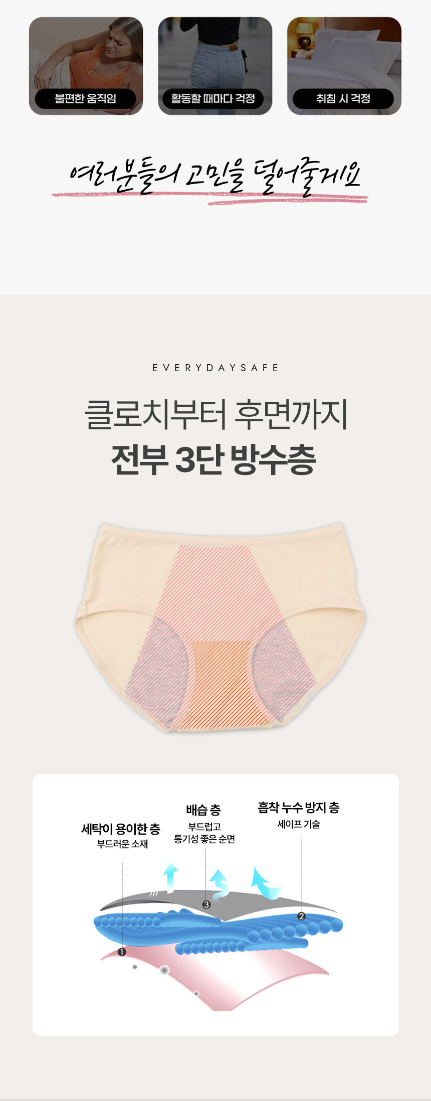 르브니 주니어 무지 위생팬티 3종세트 CW세이프3종, XL(95), 1개 상세 이미지 6