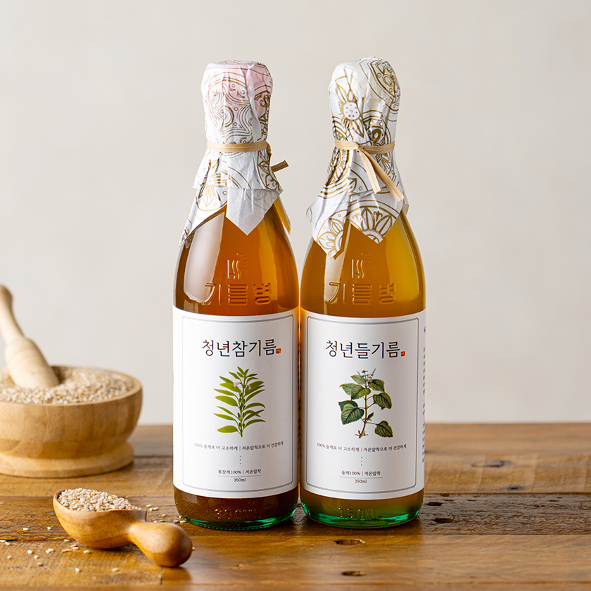 청년참기름, 350ml, 1개 + 청년들기름, 350ml, 1개