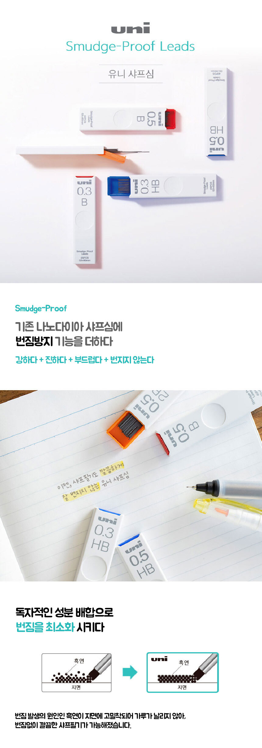 유니 샤프심 UL-S, 0.3mm, HB, 25개 상세 이미지 1