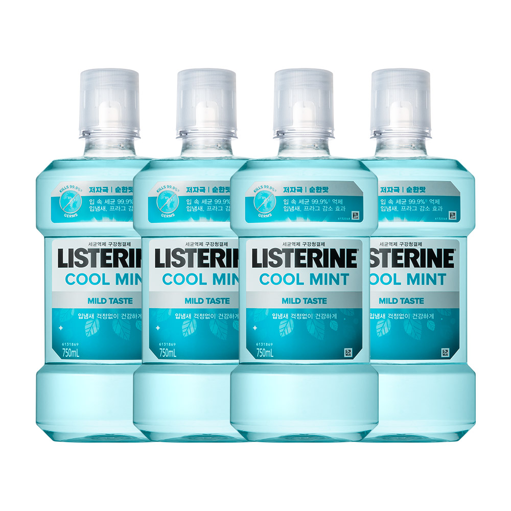 리스테린,리스테린 쿨민트 마일드 구강세정제,750ml ,4개 상세 이미지 2