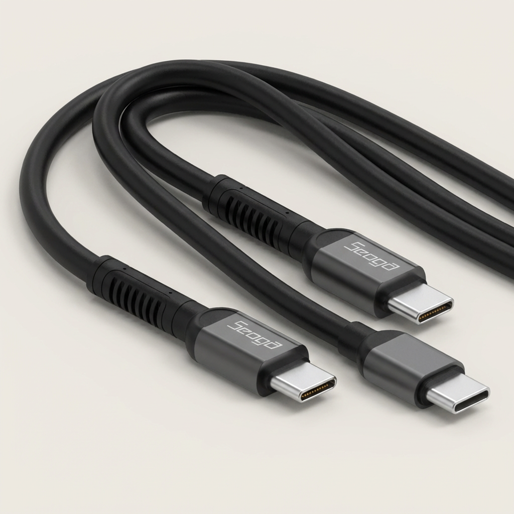 서가 메탈 고강도 60W PD CtoC타입 초고속 케이블, 블랙, 1.5m, 2개