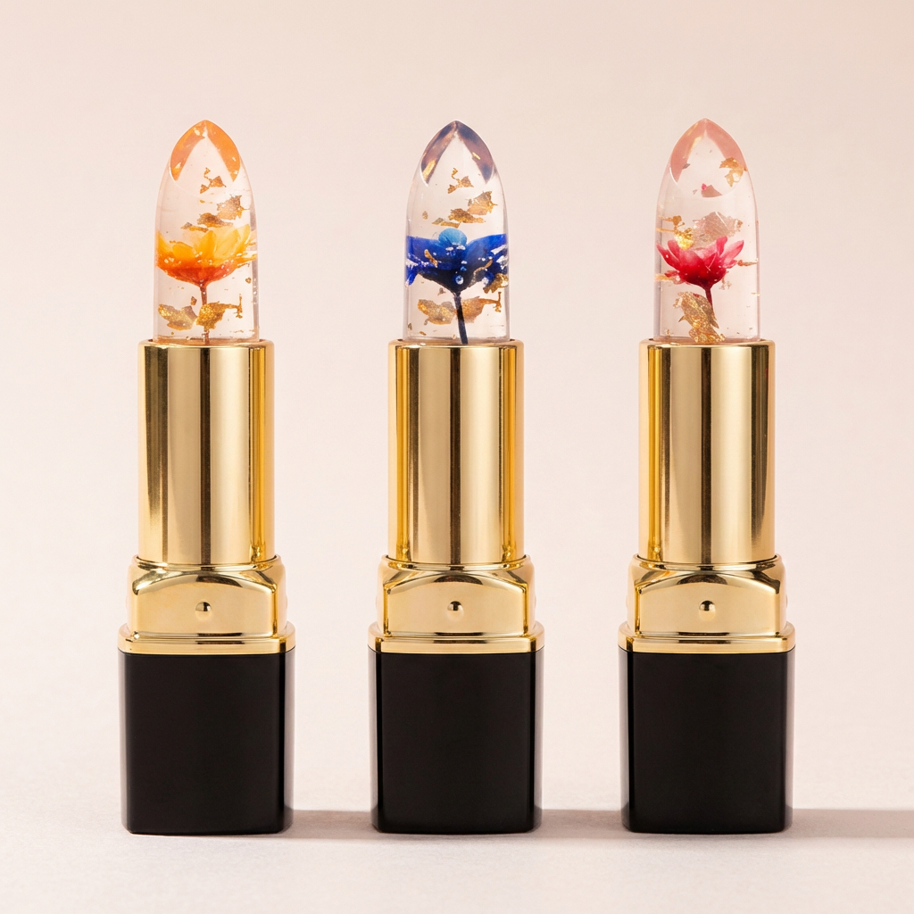 미나미 YANQINA 컬러 체인징 투명 유리알 변색 꽃 립밤, M220, #3 Gold Rose, 3.2g, 1개