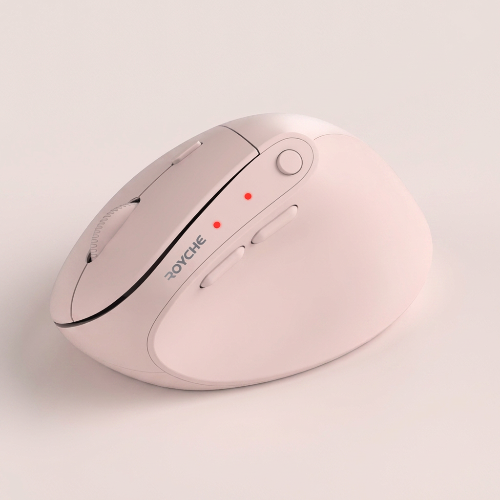 로이체 무선 블루투스 버티컬 마우스 RX-650V, 핑크, 1개