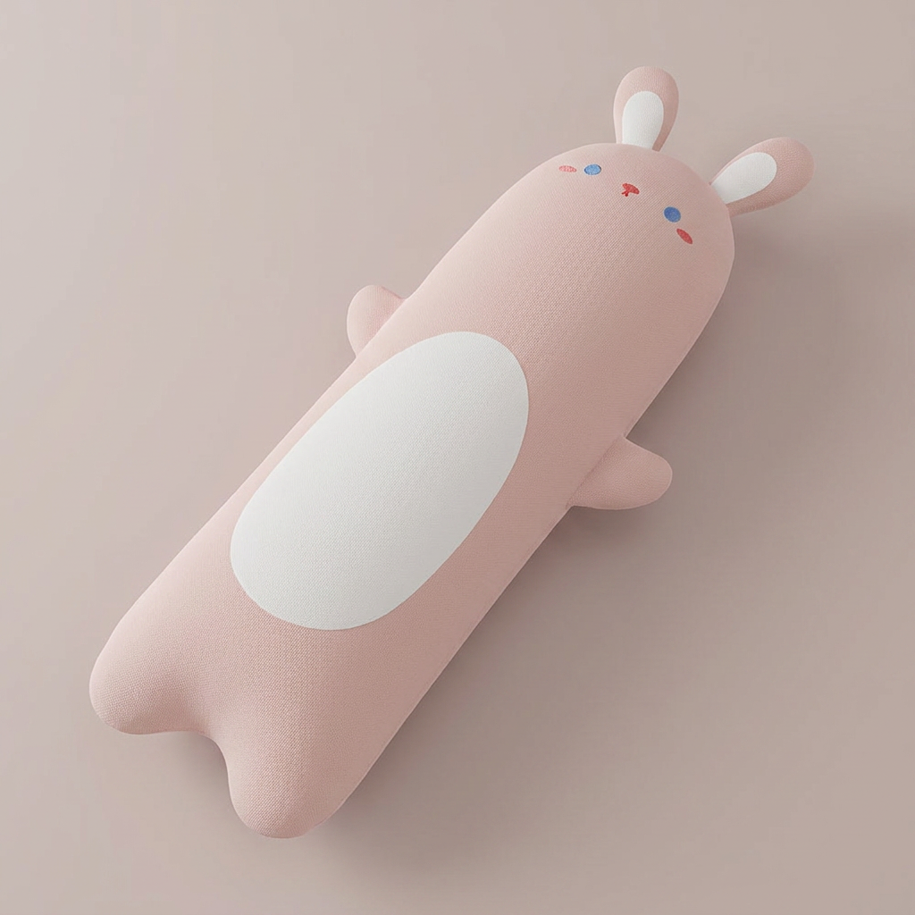 토끼와 곰의 쿨링 바디 필로우, 핑크, 90cm
