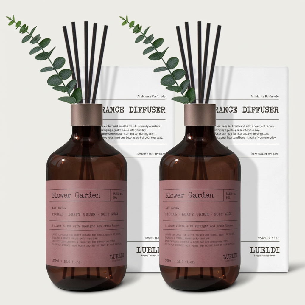 루엘디 프리미엄 대용량 퍼퓸 디퓨저, 플라워 가든, 500ml, 2개