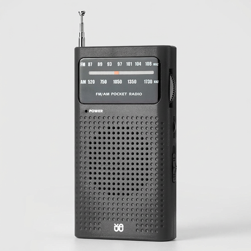말랑이몰 명품 미니 라디오 고감도라디오W908, 블랙, 1개