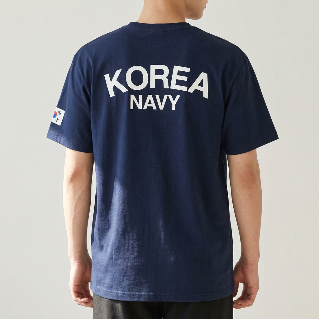 ROKN 코튼 티셔츠, 네이비, L, 1장