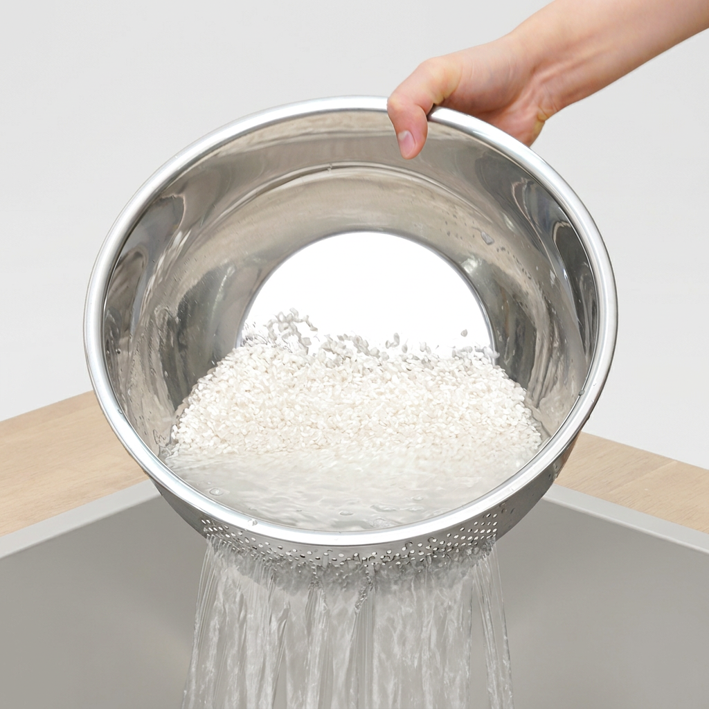 인블룸 쌀흘림 없는 스텐 쌀세척볼, 대형, 26cm, 1개