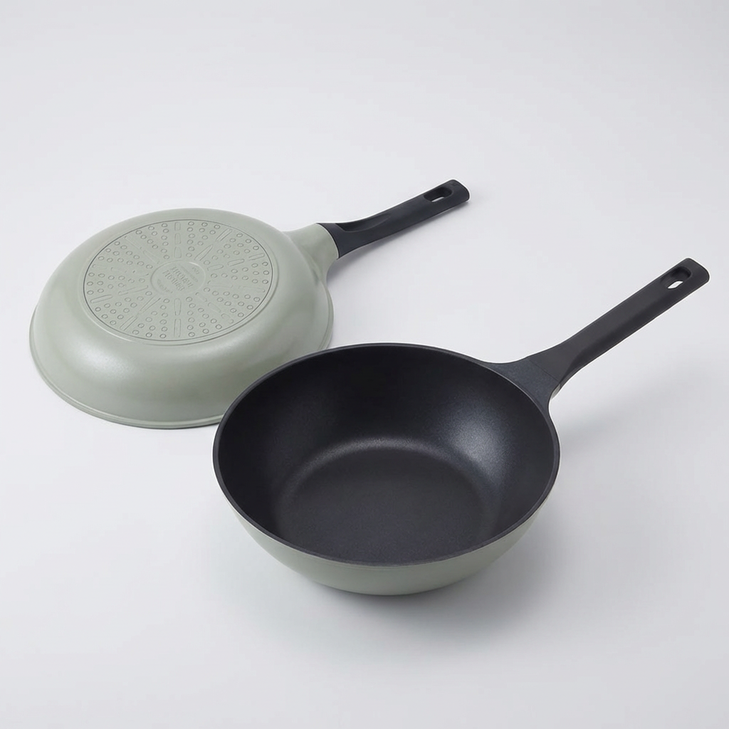 키친플라워 세이지 인덕션 주물 후라이팬, 후라이팬 24cm 1개 + 궁중팬 28cm 1개, 1세트