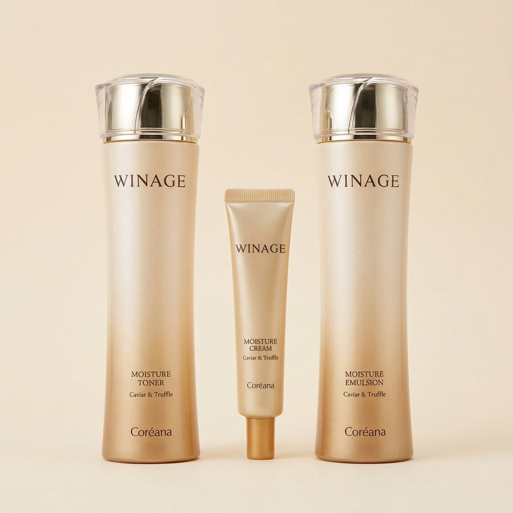 코리아나 위네이지 모이스처 세트, 토너, 150ml, 1개 + 에멀션, 150ml, 1개 + 크림, 30ml, 1개