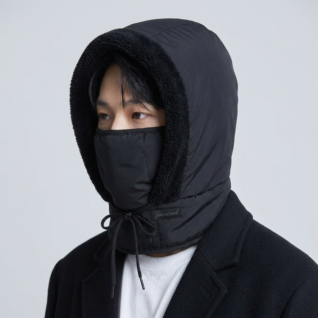 돌체루나 후드 방한 마스크 목토시 후드워머Z90, 아이보리, 1개