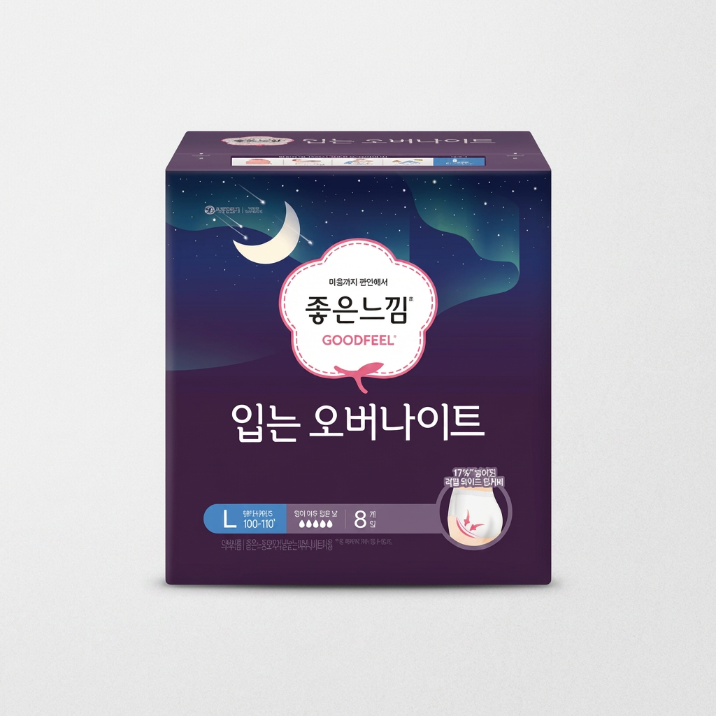 좋은느낌 입는 오버나이트, 대형, 8매입, 2개