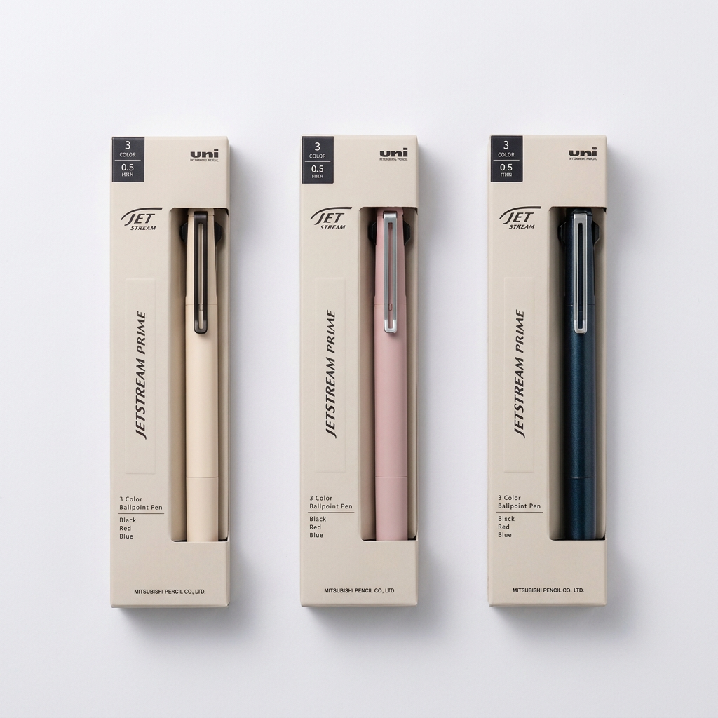 미쓰비시 연필 유니 제트스트림 NEW 프라임 3색 볼펜 0.5mm, 베이지, 1개 상품 이미지