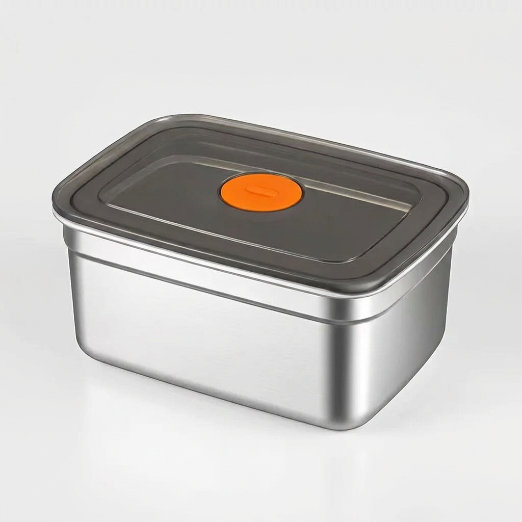 사각 밀폐 스테인리스 스텐 용기, 1500ml, 1세트