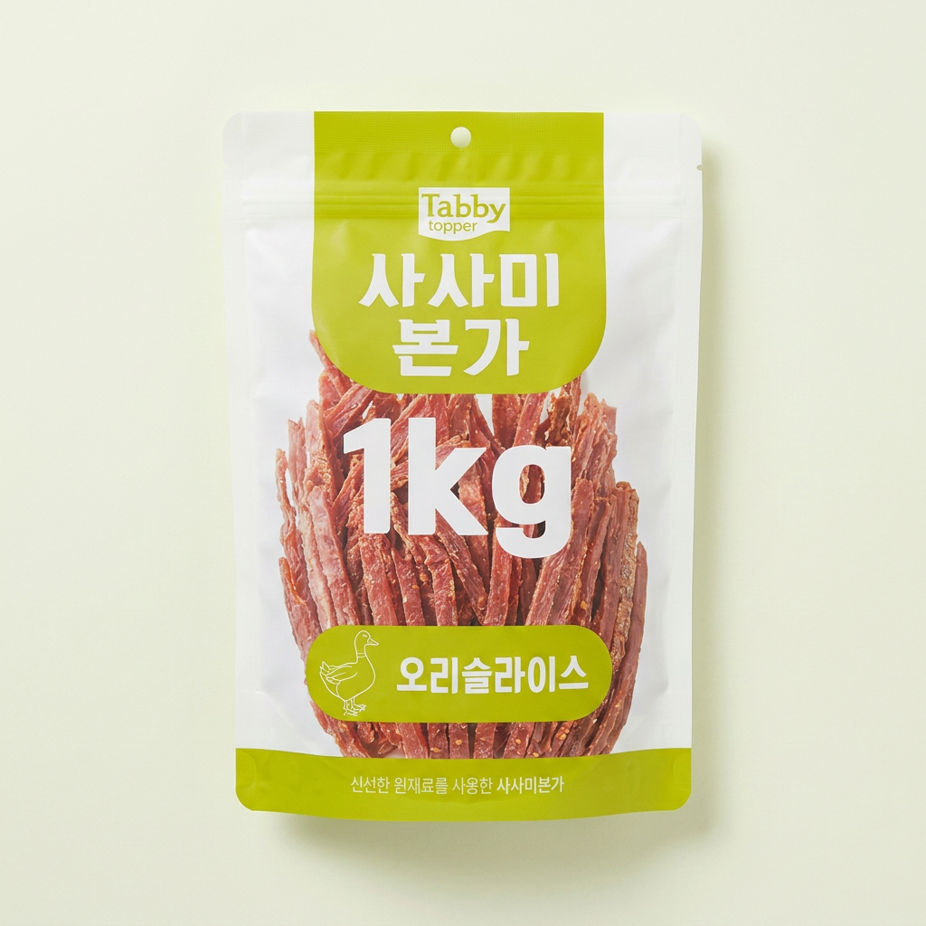 테비 고런치 사사미본가 오리슬라이스, 강아지, 1kg, 1개