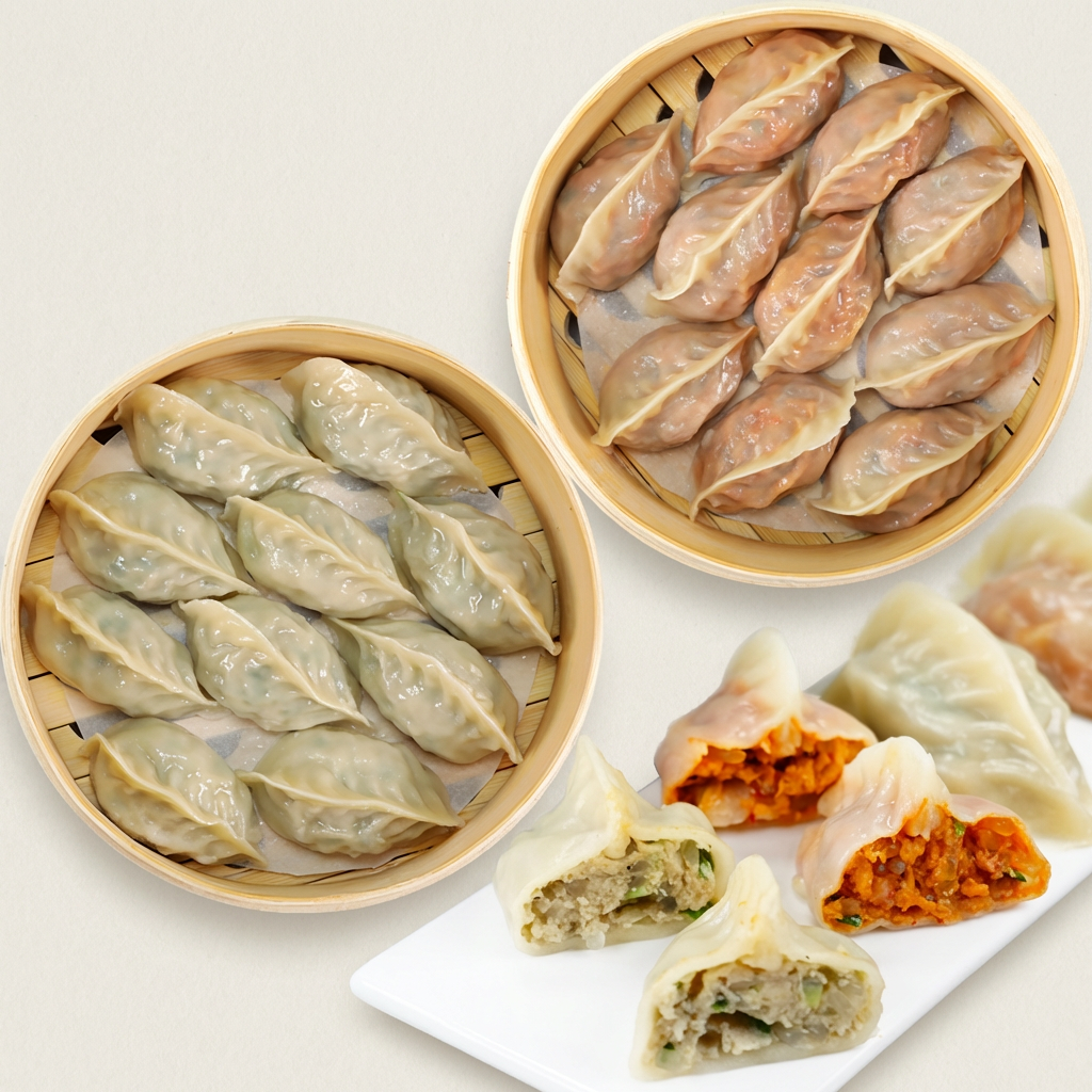 허만두 잎새만두, 알찬고기 1.4kg 1봉 + 알찬김치 1.4kg 1봉, 2봉
