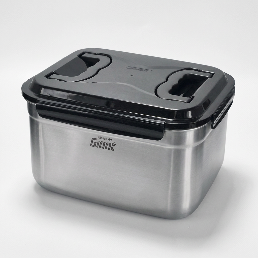 키친아트 연마제 없는 자이언트 스텐 밀폐용기 김치통, 9.5L, 2개입, 1개