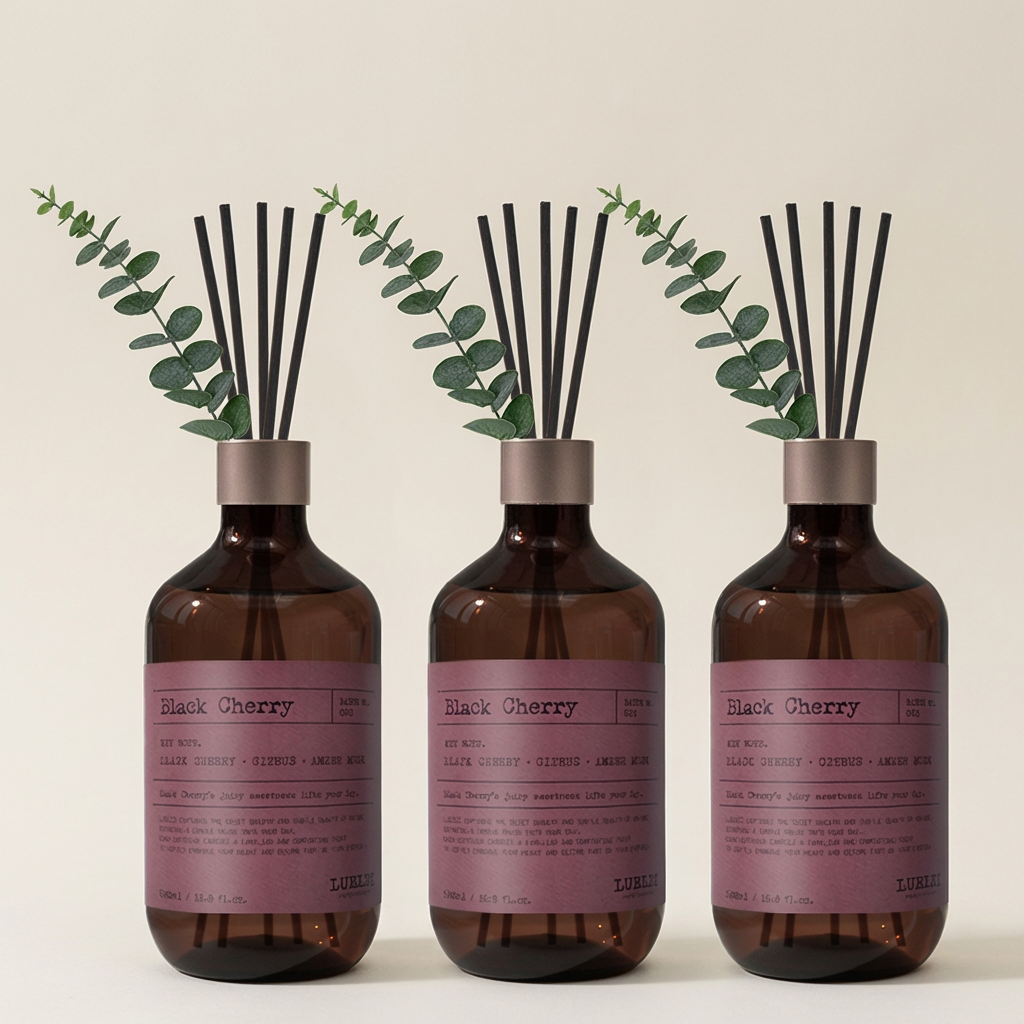 루엘디 프리미엄 대용량 퍼퓸 디퓨저, 블랙 체리, 500ml, 3개