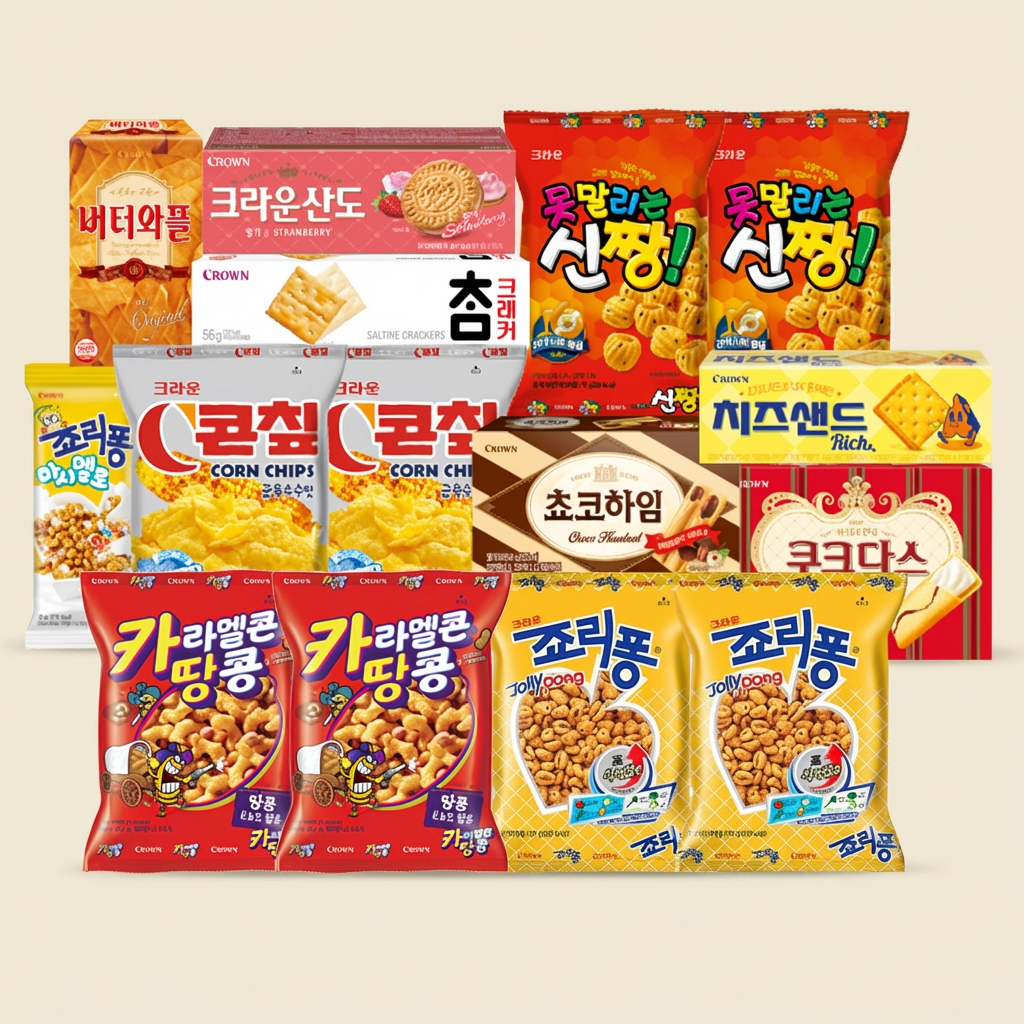 크라운제과 해피박스 15종, 1세트