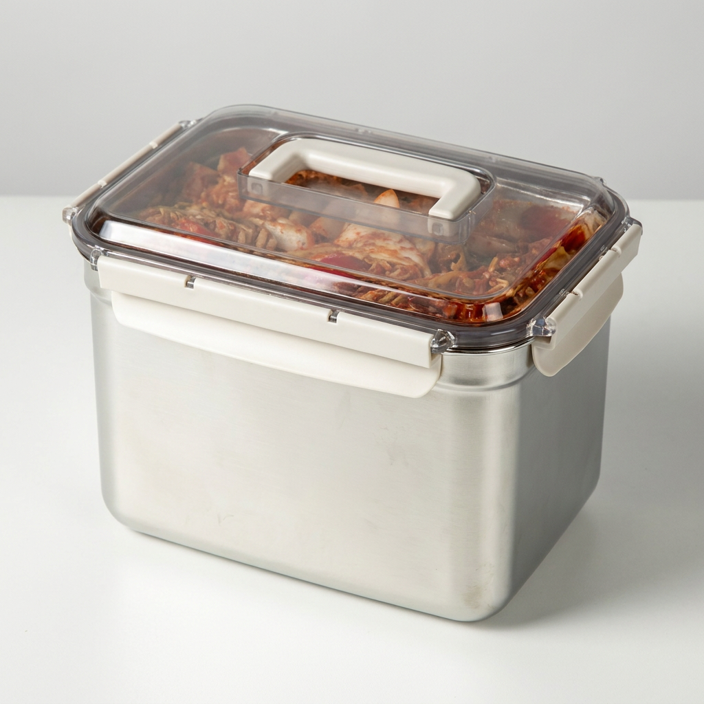 켈하임 스텐 핸들형 대용량 김치통, 6.6L, 2개