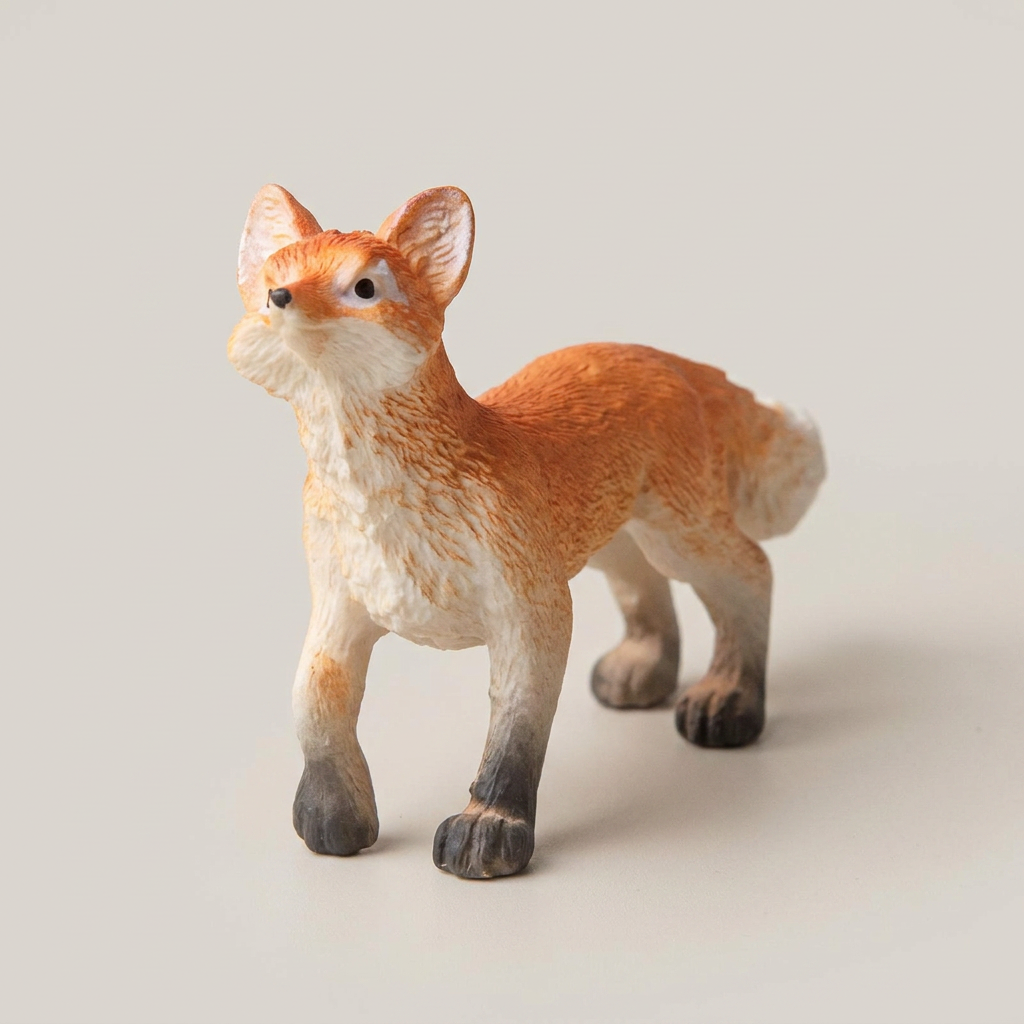 펫플랜트 붉은여우 피규어, 서있는여우, 3.9~4.1cm, 1개