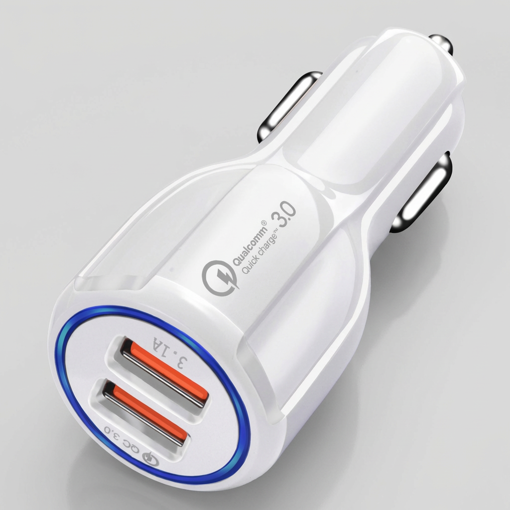 디지지 차량용 35W 2포트 고속 충전기, 화이트, 1개