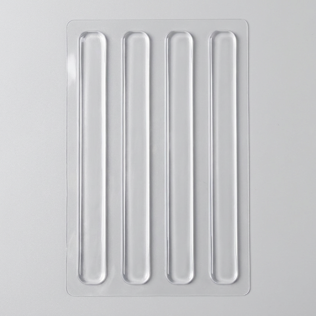 실리콘 도어 패드 문꽝 충격방지 무소음 자동차 고무 스티커, 63x10x2.5mm, 10개