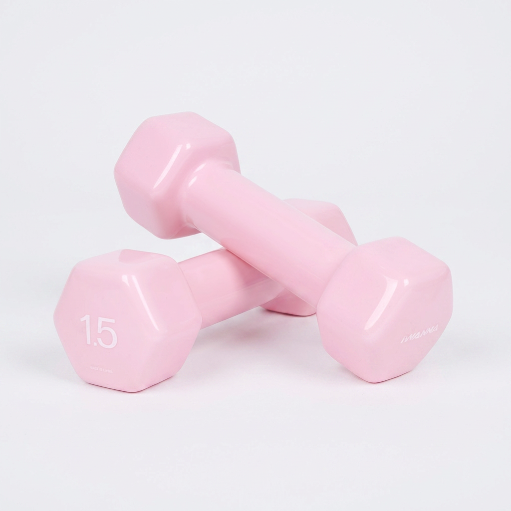 아이워너 뷰티 육각 덤벨, 1.5kg_파스텔 핑크, 2개입, 1세트