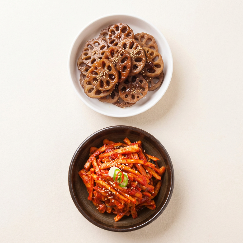 항아리 푸디헤븐 연근조림 + 무말랭이무침, 1kg, 1개
