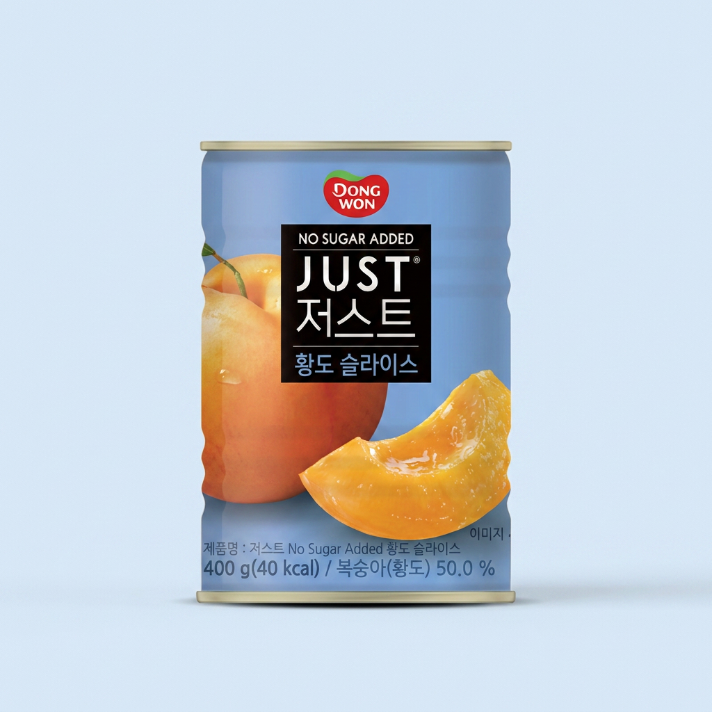 동원 저스트 노슈가 황도 슬라이스 통조림, 400g, 5캔