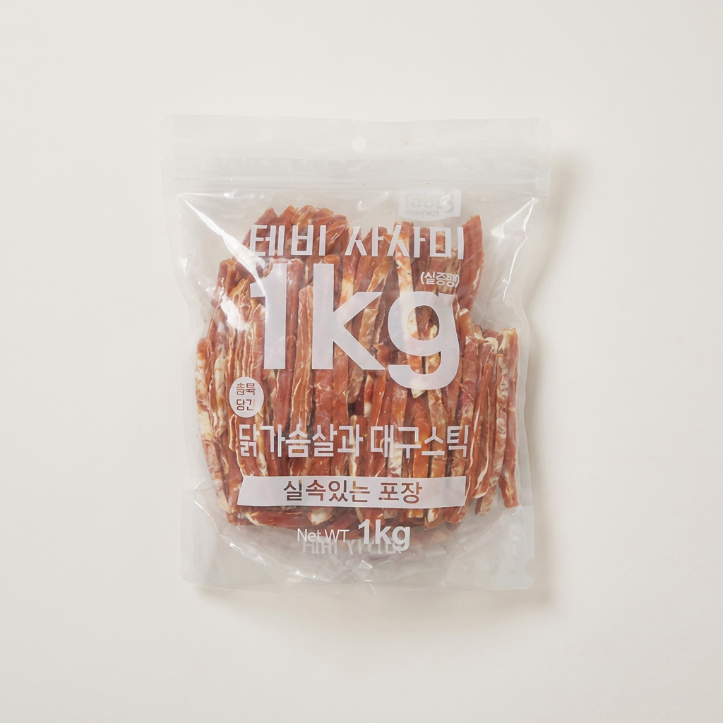 테비 강아지간식, 테비 닭가슴살&대구스틱, 1kg, 1개
