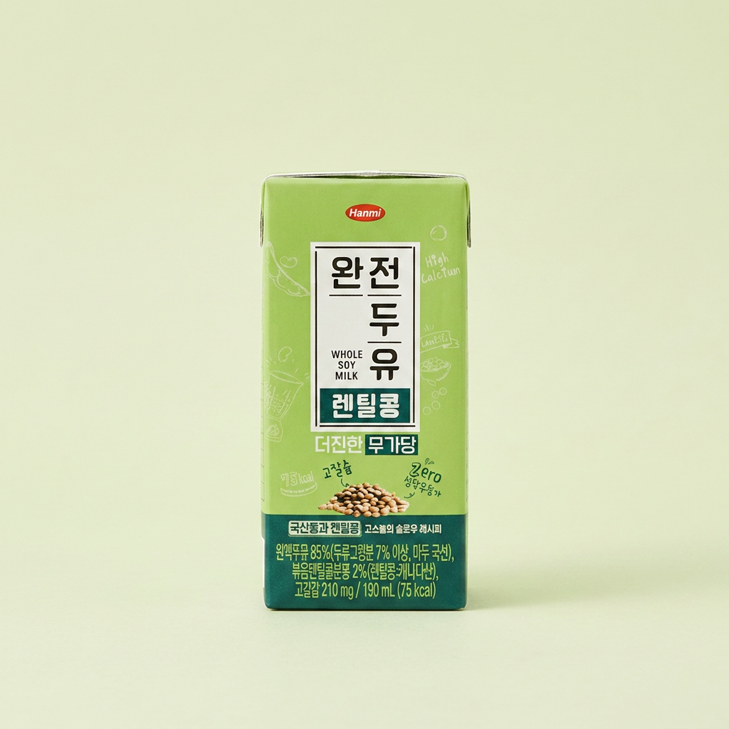 한미 완전두유 더진한 렌틸콩 무가당, 190ml, 24개