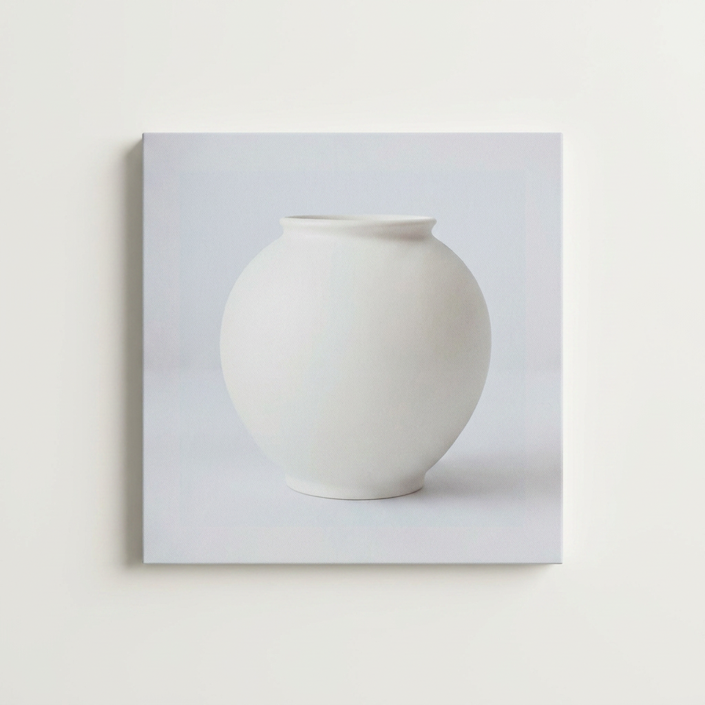 집둥이 캔버스 액자, 25x25cm, 달항아리, 1개