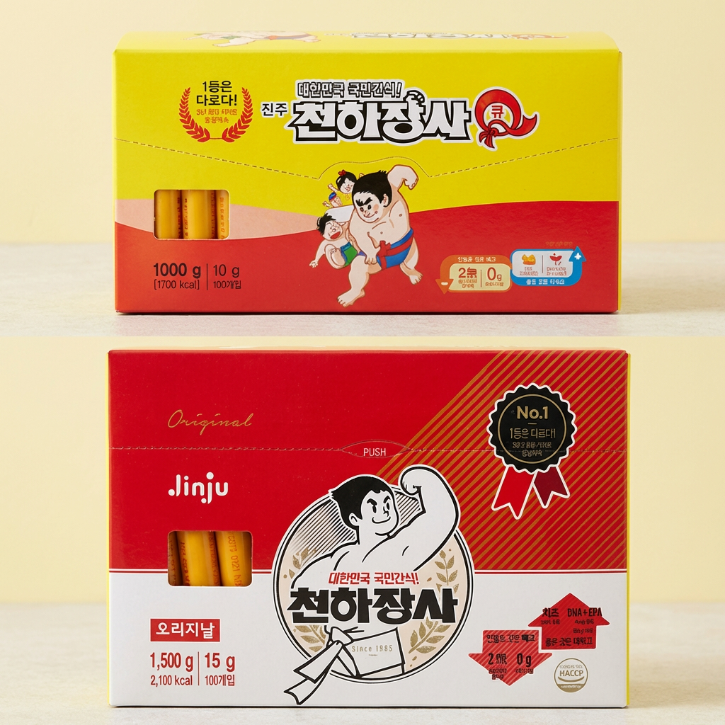 진주햄 천하장사 큐 소시지 결합구성, 1000g + 1500g, 1개