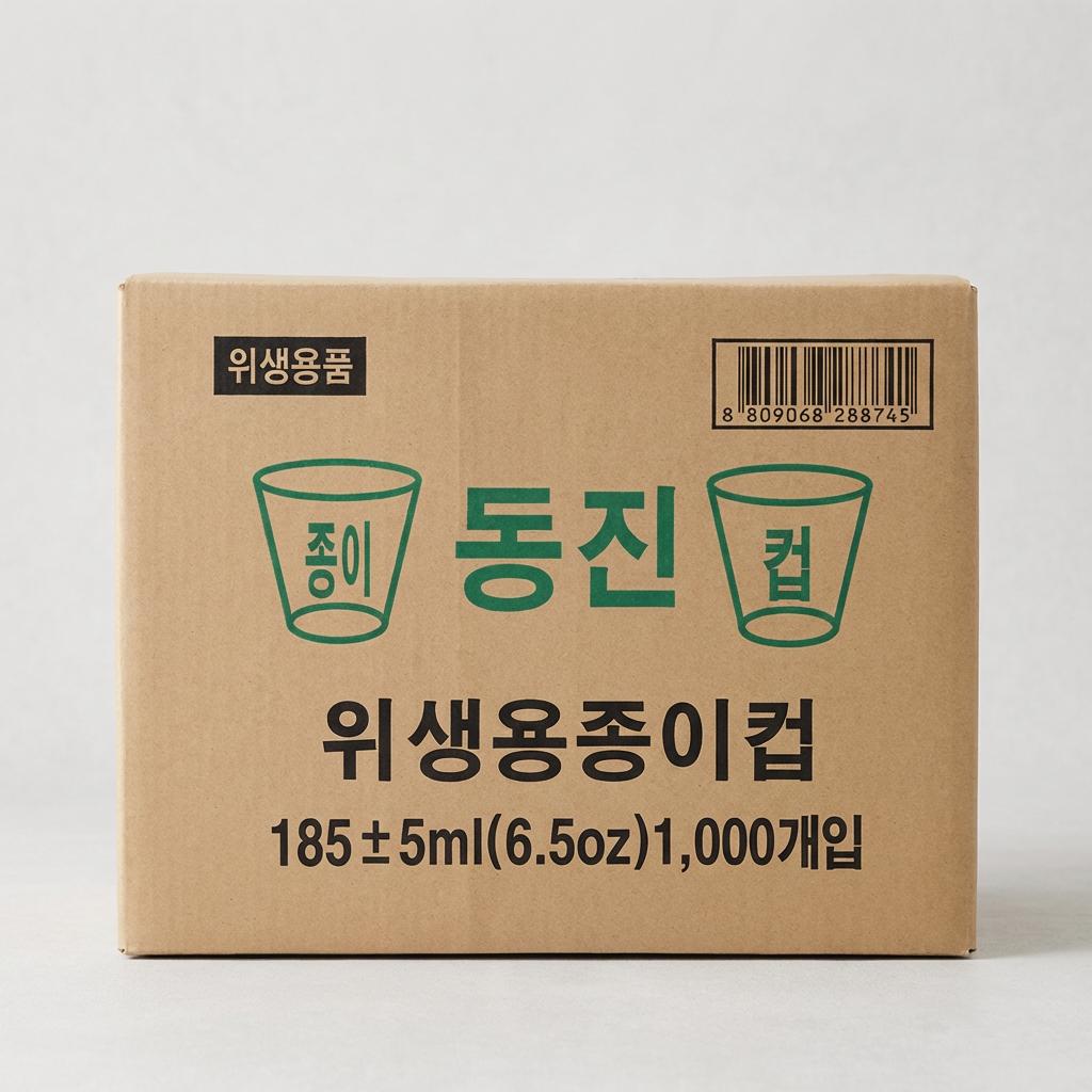 동진 페이퍼 무인쇄 종이컵, 6.5oz, 180ml, 500개