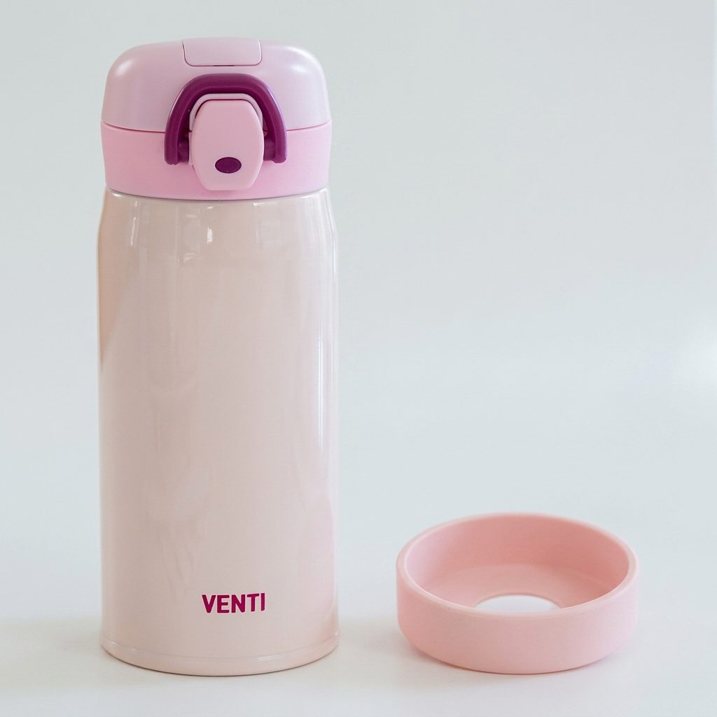 벤티 원터치 보온보냉병, 샤인핑크, 350ml, 1개
