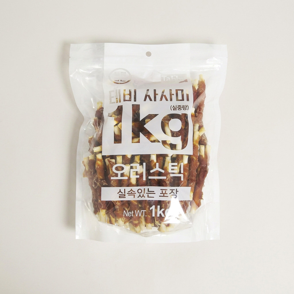 테비 강아지간식, 테비 오리스틱, 1kg, 1개
