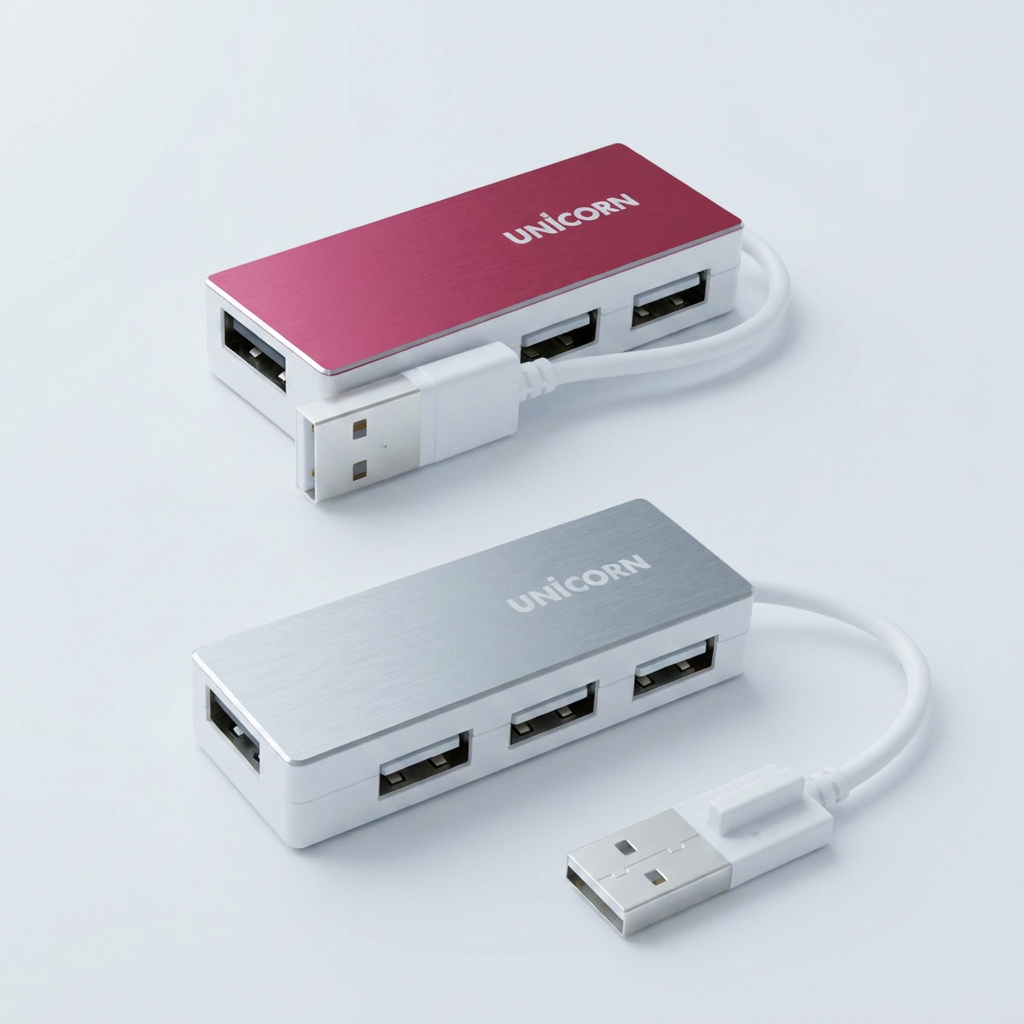 유니콘 4포트 USB 2.0 허브 RH-A40, 레드, 1개