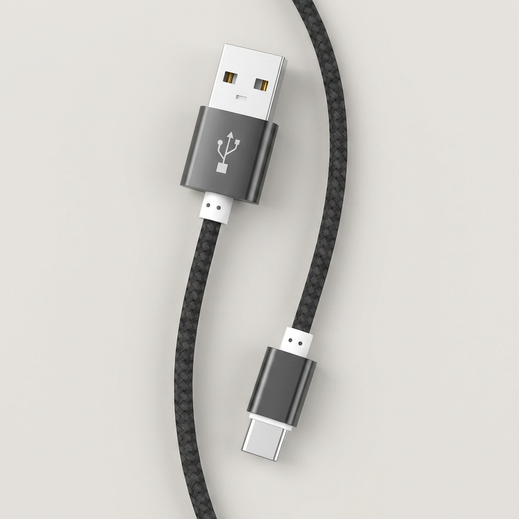 WJT 메탈 고속 충전 케이블, USB-C, 블랙, 1.5m, 6개