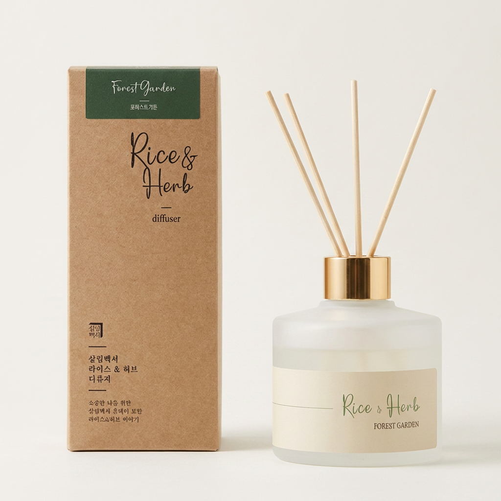 살림백서 라이스 앤 허브 디퓨저, 포레스트가든, 200ml, 2개입