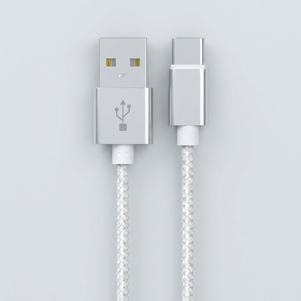 WJT 메탈 고속 충전 케이블, USB-C, 실버, 1.5m, 1개
