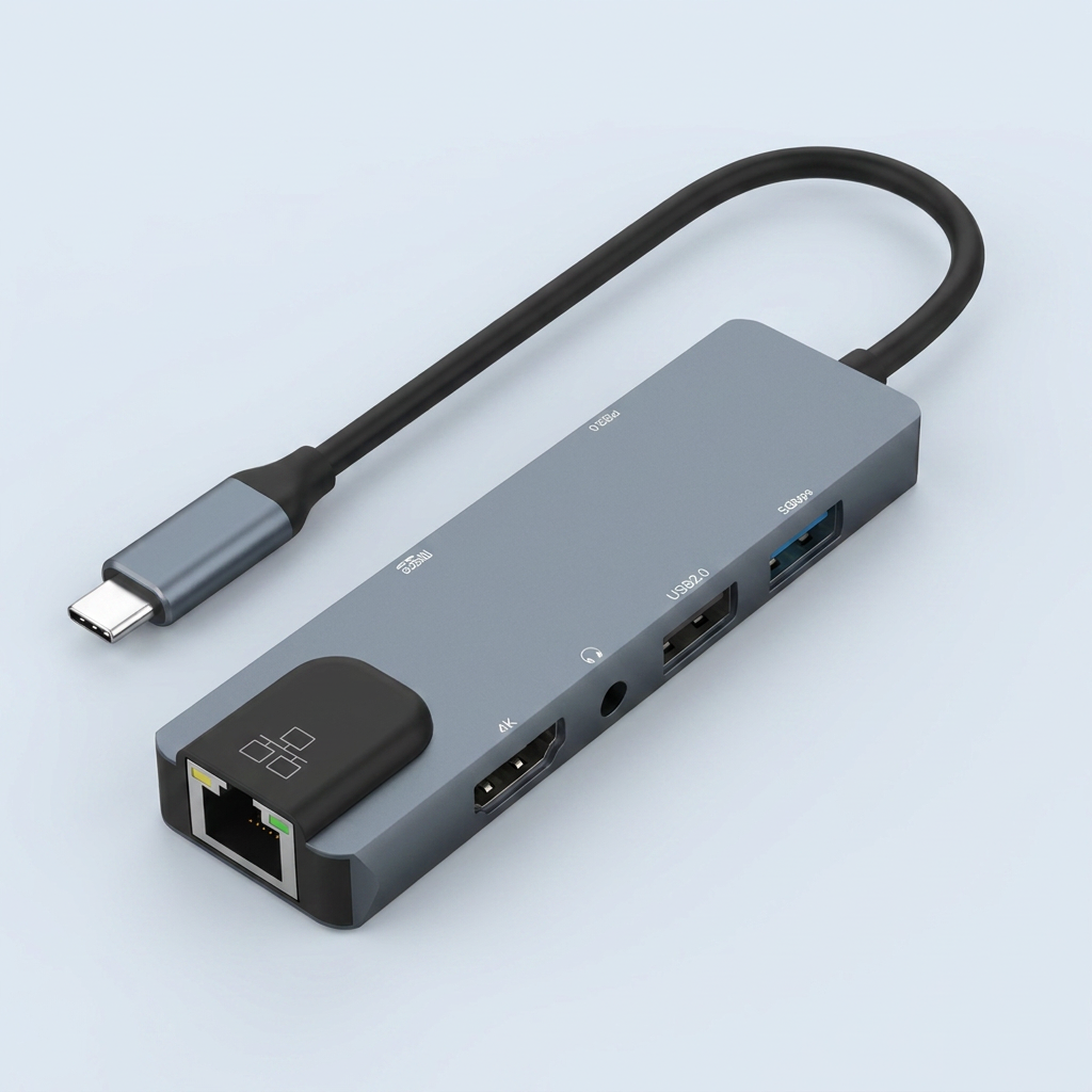 Coms 7in1 USB C 멀티허브, CT118, 4K, USB 3.0, USB 2.0, HDMI, LAN, 오디오, MicroSD(TF), Cool Grey, 1개