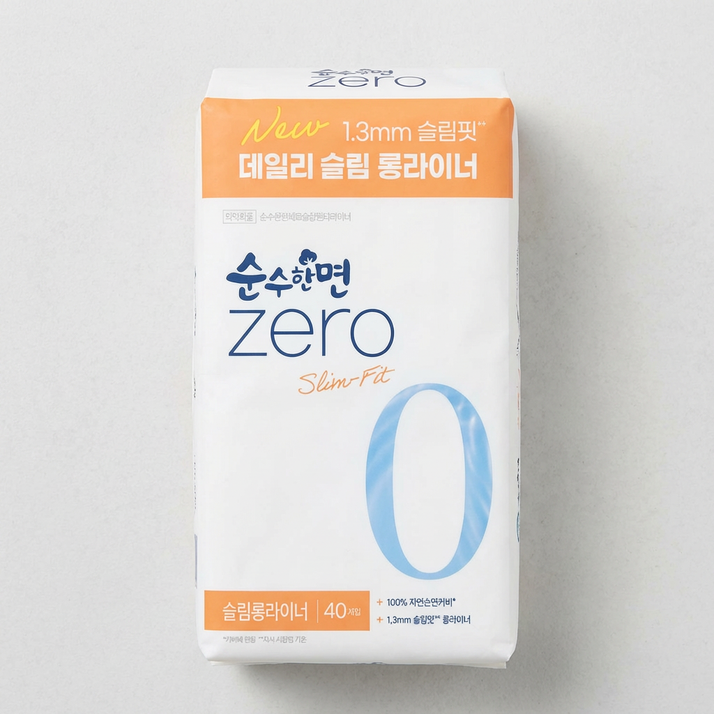 깨끗한나라 순수한면 ZERO, 슬림롱라이너, 40개입, 1팩