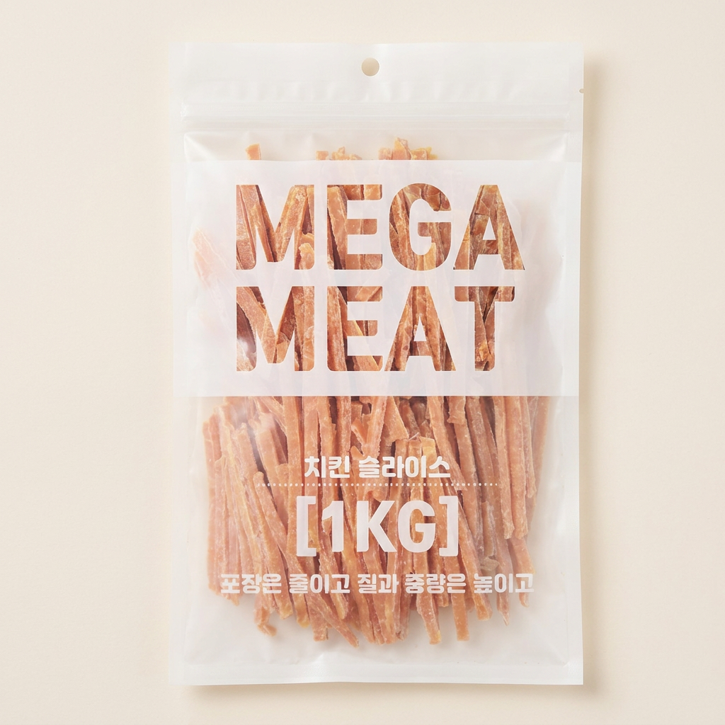 메가미트 강아지 간식, 치킨슬라이스, 1kg, 1개 토스쇼핑 특가