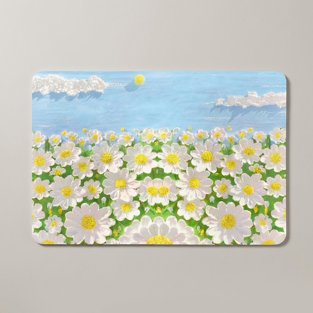 할인바이할인 복을 부르는 규조토 플라워 발매트, 60x40cm, 해바라기(재물) 1개 + 데이지(행복) 1개, 2개
