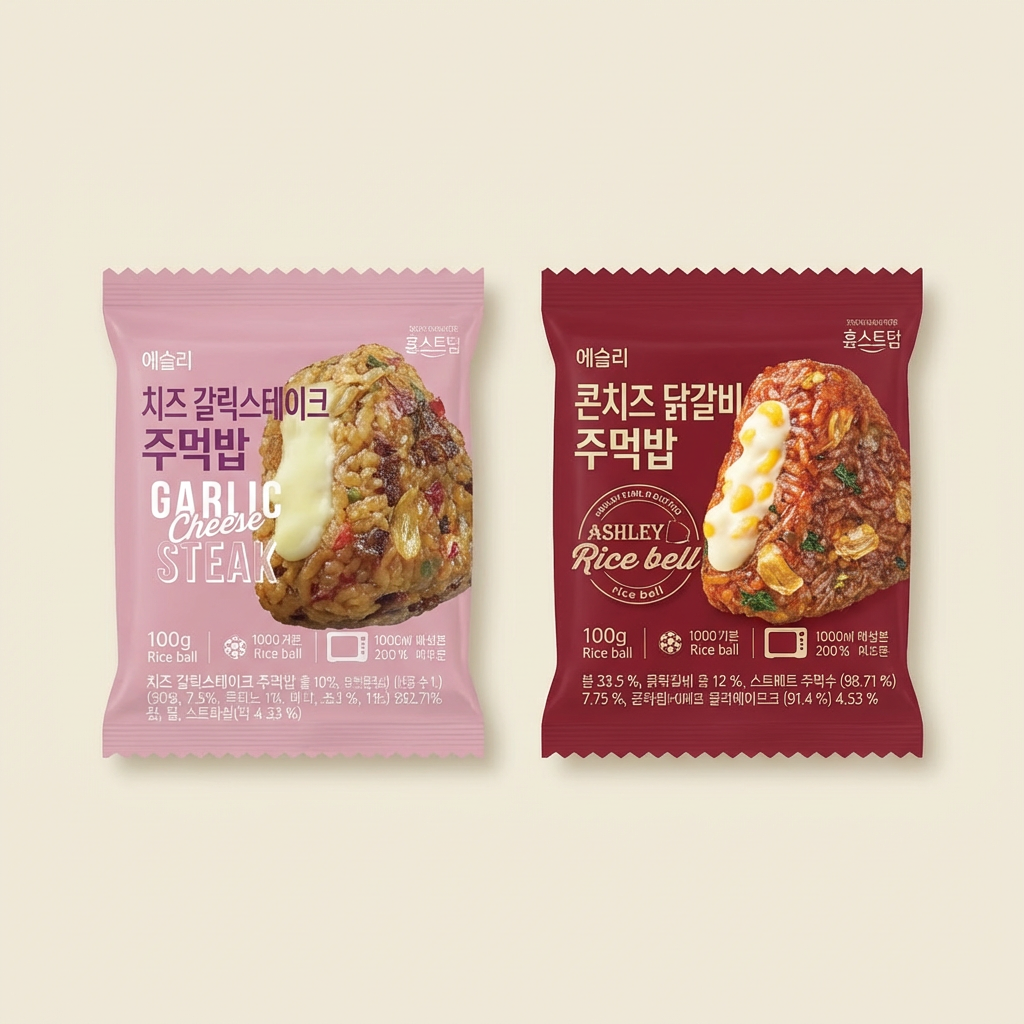 애슐리 주먹밥 2종, 치즈갈릭스테이크 + 콘치즈닭갈비, 100g, 10개, 1세트