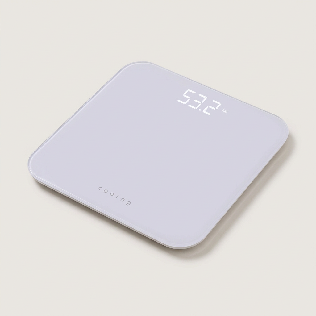 쿠잉 디지털 LED 체중계 BDS-260WH, 화이트, 26x26x25cm, 1개